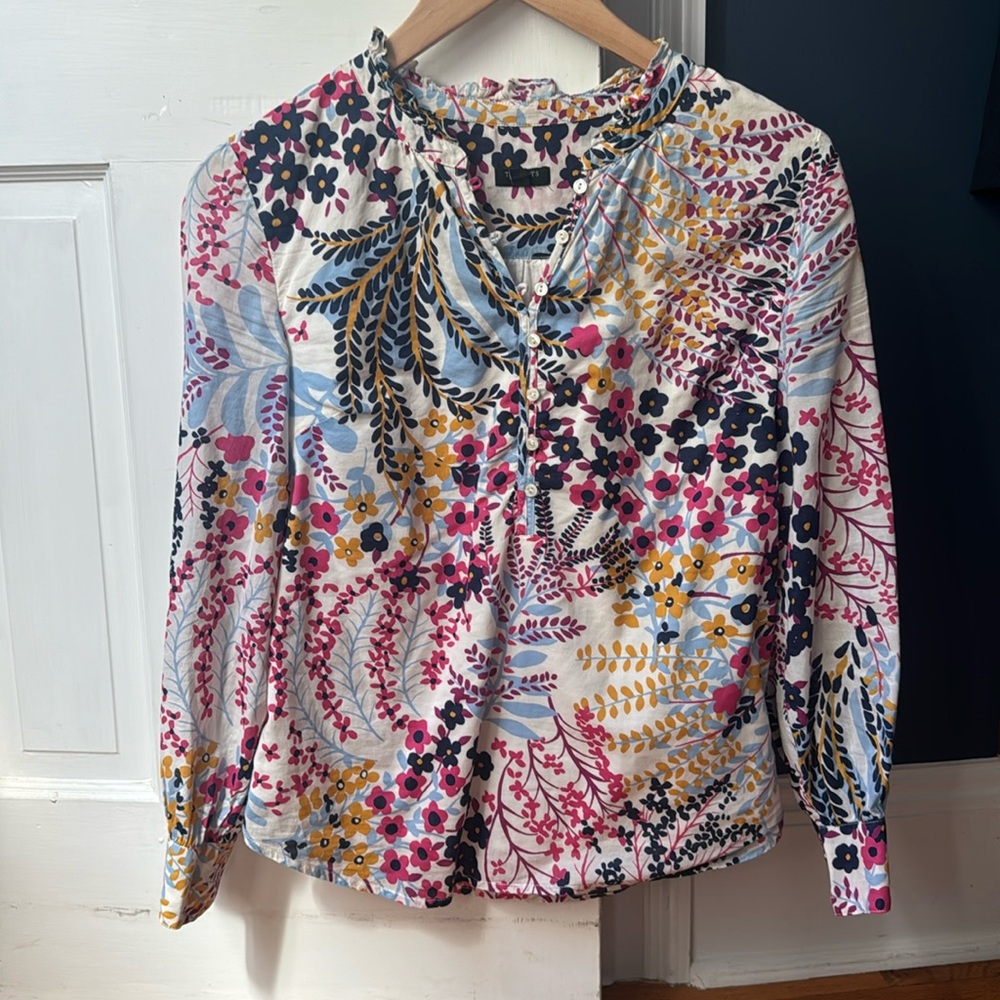 Talbots Floral Blouse Petite Small